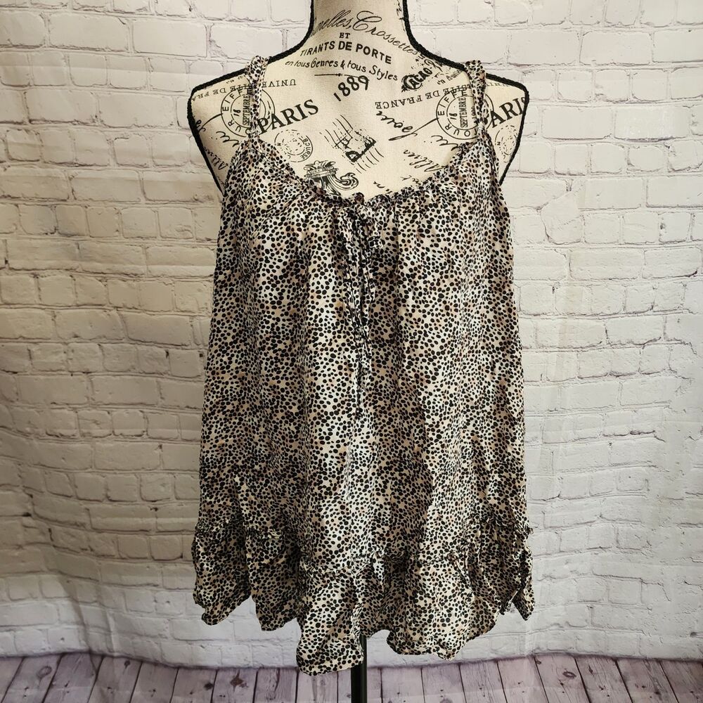 Victoria’s Secret Chemise Womens Large Cheetah Print Y2K Racerback Cami Vintage